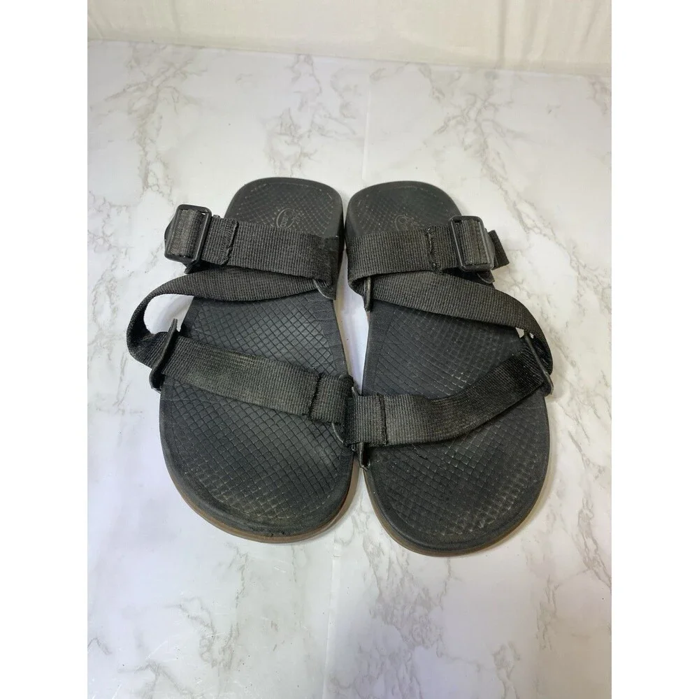 Chaco Lowdown Mens Size 7 Black Beach Walking Outdoor Strappy Slide Sandals
